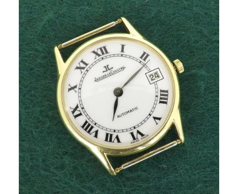 Jaeger LeCoultre automatic 18ct gentleman's wristwatch, ref. 5001.21, circular white dial with Roman numerals and date apertu