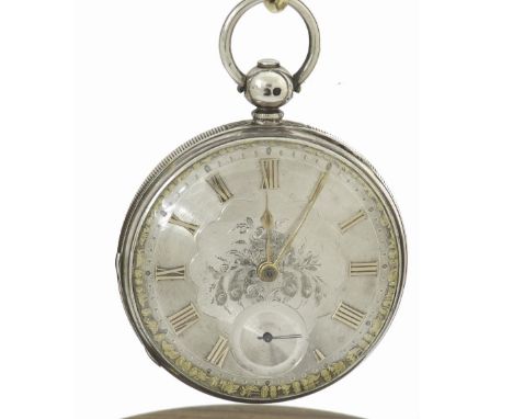 Mid 19th century silver fusee lever pocket watch, London 1854, signed Robt Cornforth, Macclesfield, no. 6492, with engraved b