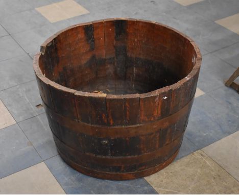 A Coopered Half Barrel Patio Planter, 66cm Diameter 