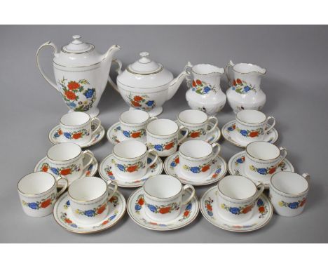 A Collection of Aynsley Famille Rose Pattern Teawares to Comprise Teapot, Coffee Pot, Jugs, Saucers, Cups etc (Twenty-Nine Pi