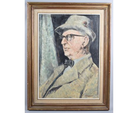 A Framed Oil on Board Portrait of a Gent, by Moya Cozens, 37x52cm 