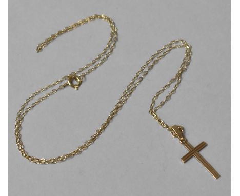 A 9ct Gold Crucifix on Chain, 1.9gms 
