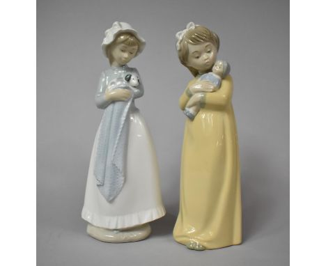 Two Nao Figures, Girl with Puppy and Girl with Doll 