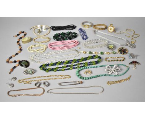 A Small Collection of Costume Jewellery to include Sarah Coventry Bracelet,Faux Pearls, Glass Beads, Earrings, Vintage Neckla