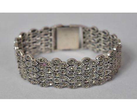 A Vintage Silver and Marcasite Bracelet, 46gms 