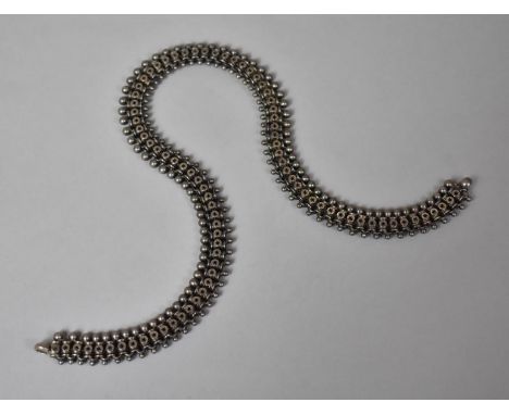 A Victorian White Metal Star Design Book Chain, Missing Clasp, 44.5cms Long. 40gms 