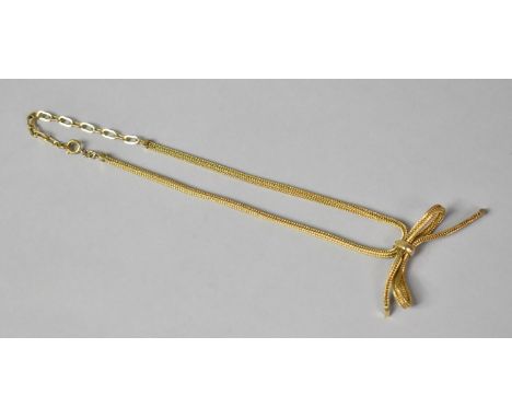 A Vintage Henkel and Grosse (Dior) Guilt Metal Choker with Bow, Signed and Dated 1970 