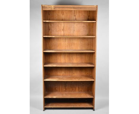 A Mid 20th Century Six Shelf Open Bookcase in Need of Some Restoration, 90cm wide 