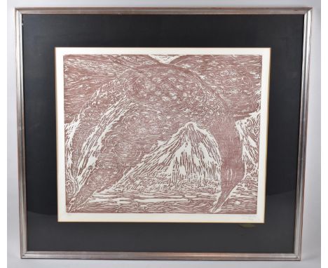 A Modern Framed Abstract Print of a Bird, Limited Edition 9/15, Signed and Dated 1976, 64x54cm 