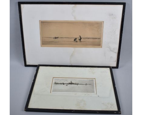 A Framed Etching by Pennell, Venice 1883 Together with a Slightly Larger Example by William Douglas Macleod, 33x13.5cm Depict