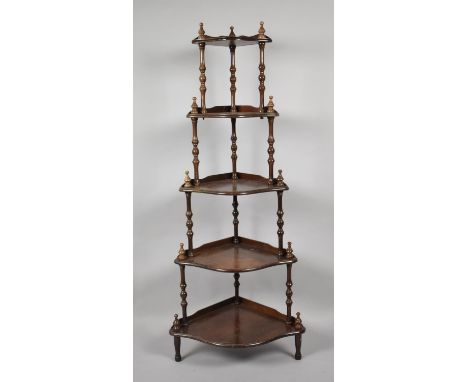 A Reproduction Five Shelf Corner Whatnot, 139cm high 