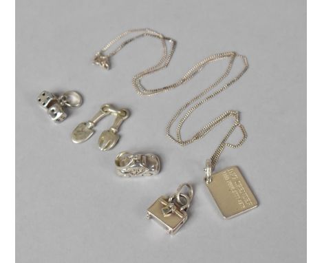 A Collection of Links of London Charms and Pendants to include Car, Dice, Handbag, Trowel and Fork, Credit Card on Silver Cha