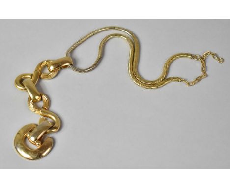 A Very Large Henkel and Grosse (Dior) Vintage Pendant, Signed and Dated 1971, Gilt and Textured Figure Eights Culminating in 