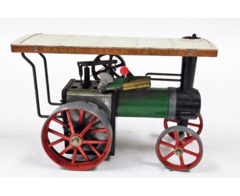 A Mamod Life Steam traction engine, in green livery, TE1A, 26cm wide. 