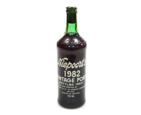 A bottle of Niepoort's 1982 vintage port, bottled 1984, 750ml.