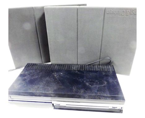 A Bang &amp; Olufsen Beocord VHS video recorder, VX5000, 55cm wide, and two Bang &amp; Olufsen wall mounted speakers, type 65