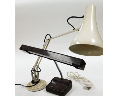 A white Anglepoise adjustable table lamp, and a Hannimax lamp with tube. (2) 