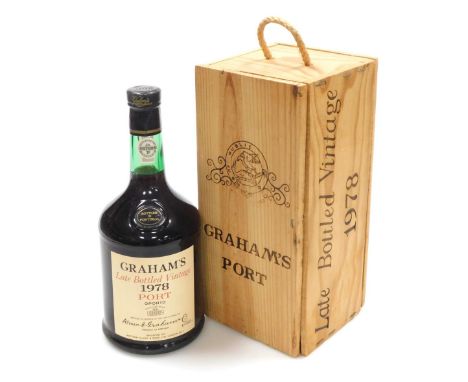 A 1978 bottle of Graham's late bottled vintage port, 150cl, in case. 