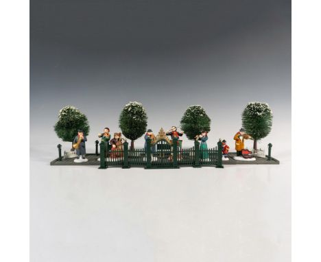 An assortment of small hand painted porcelain and metal figure accessories. Includes 14 piece Boulevard accessory set, 9 piec