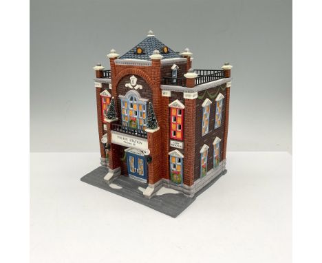 Part of the Heritage Village Collection, and Christmas In the City Series. Hand painted porcelain figure of a police headquar
