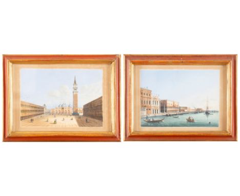 Venetian school, nineteenth century - Venice, Piazza San Marco; and Venice, San Marco Basincouple, gouache on paper180 x 245 