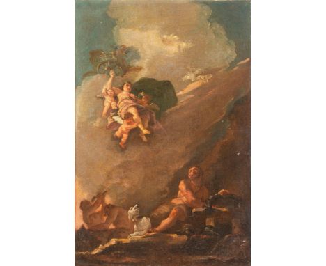 Venetian school, eighteenth century - Venus in the forge of Vulcan (sketch)oil on canvas, without frame52 x 34.5 cm