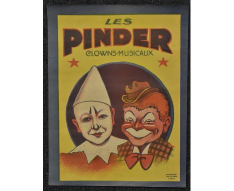 A set of four Vintage French Posters; Les Pinders Clowns Musicaux; Le Cirque Des Cirques 'Rover'; Le Cirque Des Cirques 'Blac
