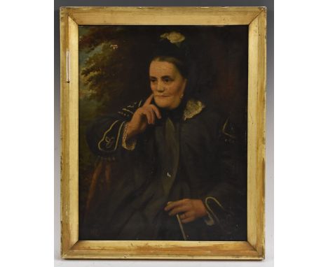 English School (19th century)Portrait of a Womansigned with initials MP, oil on canvas, 46cm x 36cm