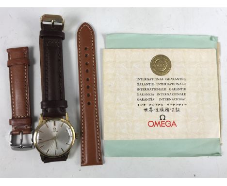 An Omega gold plated wristwatch, model BK14714 from the 1960 International Collection, having  calibre 285 manual movement wi