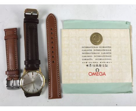 An Omega gold plated wristwatch, model BK14714 from the 1960 International Collection, having  calibre 285 manual movement wi