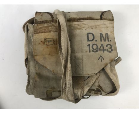 A Second World War British Army webbing map case, anklets and a lifebelt