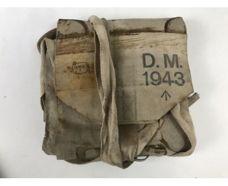 A Second World War British Army webbing map case, anklets and a lifebelt