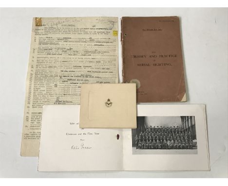 RAF and other ephemera including a 1919 Air Ministry manual The Theory and Practice of Aerial Sighting, Second World War RAF 