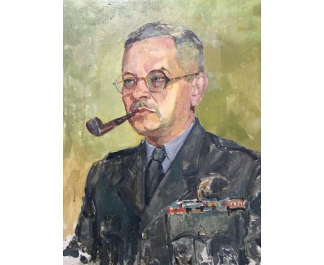 Kazimierz Kay-Skrzypecki (1909-1964) Portrait of a Second World War Free Polish Air Force pilot, oil on canvas, framed, signe