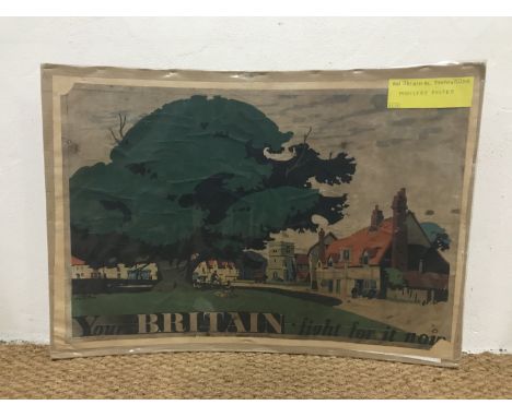A Second World War ABCA poster designed by Frank Newbold, Your Britain, Fight for it Now, 51 cm x 75 cm