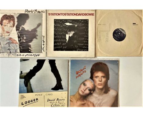 A smashing collection of 5 David Bowie LPs pressed in Holland. Titles include David Bowie (Space Oddity) (SBL 7912, sadly the