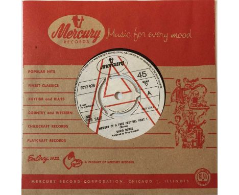 Scarcely seen original UK Mercury demo of Memory Of A Free Festival (Parts 1 and 2). The record (6052 026, white labels, larg