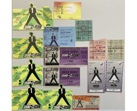 Memorabilia from the 1990 Sound + Vision tour. To include 16 tickets (one a stub only) from EU dates, six assorted flyers col