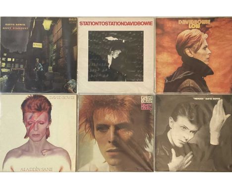 A magic collection of 15 David Bowie records. Lot includes 8 studio LPs and 7 7" singles. Titles include Low (PL 12030, inclu