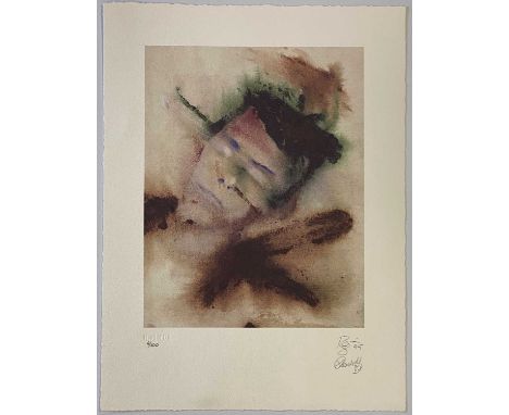 An original limited edition lithographic print titled 'Head Of DB', signed in pencil by David Bowie and Davide De Angelis. Nu