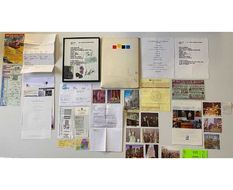 Memorabilia relating to the 1999 VH1 Storytellers concert to include: a framed display to include set list bearing signatures