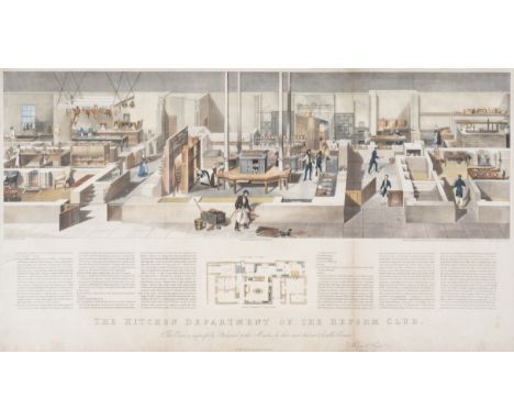 Cookery.- Soyer (Alexis Benoist, publisher) The Kitchen Department of the Reform Club, large lithograph vignette by John Tarr