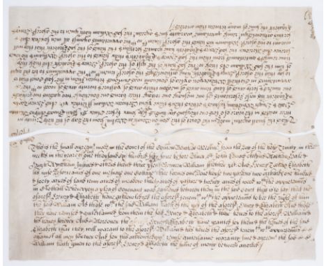 Matching chirographs.- Court of the Common Bench, Westminster, Matching chirographs of Final Agreement made in front of justi