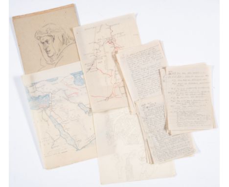 Lawrence (T. E.) Seven Pillars of Wisdom, extracts in an unknown hand, c.53p pp. manuscript in pencil on paper, 3 manuscript 