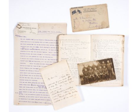WWI.- Ephemera.- [An archive from the First World War], including: many handwritten letters and envelopes; some type-script l