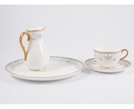 Royal Worcester teaset, stylized band with Adam style urns.