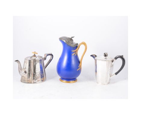 Quantity of plated tableware including four-piece tea service, (2); teapot, sugar and creamer; pair cut glass bon bon dishes,