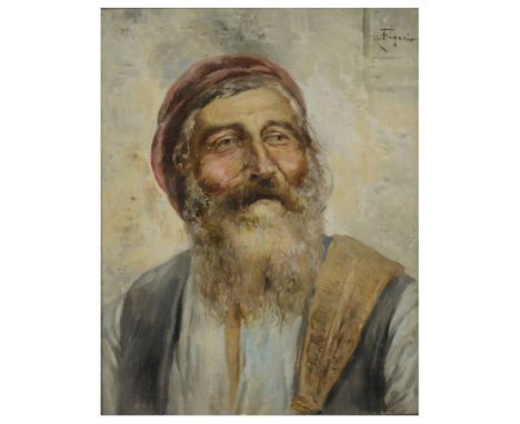 R. Fianzio, head and shoulders portrait of bearded man, oil on board, signed, 41cm x 31cm.