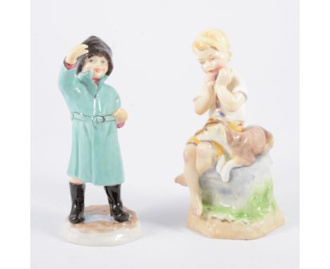 Royal Worcester June, 3456, modelled by Doughty, 16cm; and a similar figure, February, 3453, modelled by Doughty, 16cm. (2)
