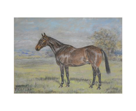 W. Wasdell Trickett, Humphrey, equestrian portrait, pastel, 35cm x 51cm.